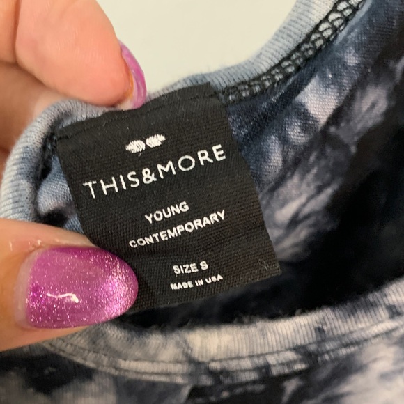 THIS & MORE- Chic Black and Gray Tie-Dye Tank- Small - Picture 6 of 6